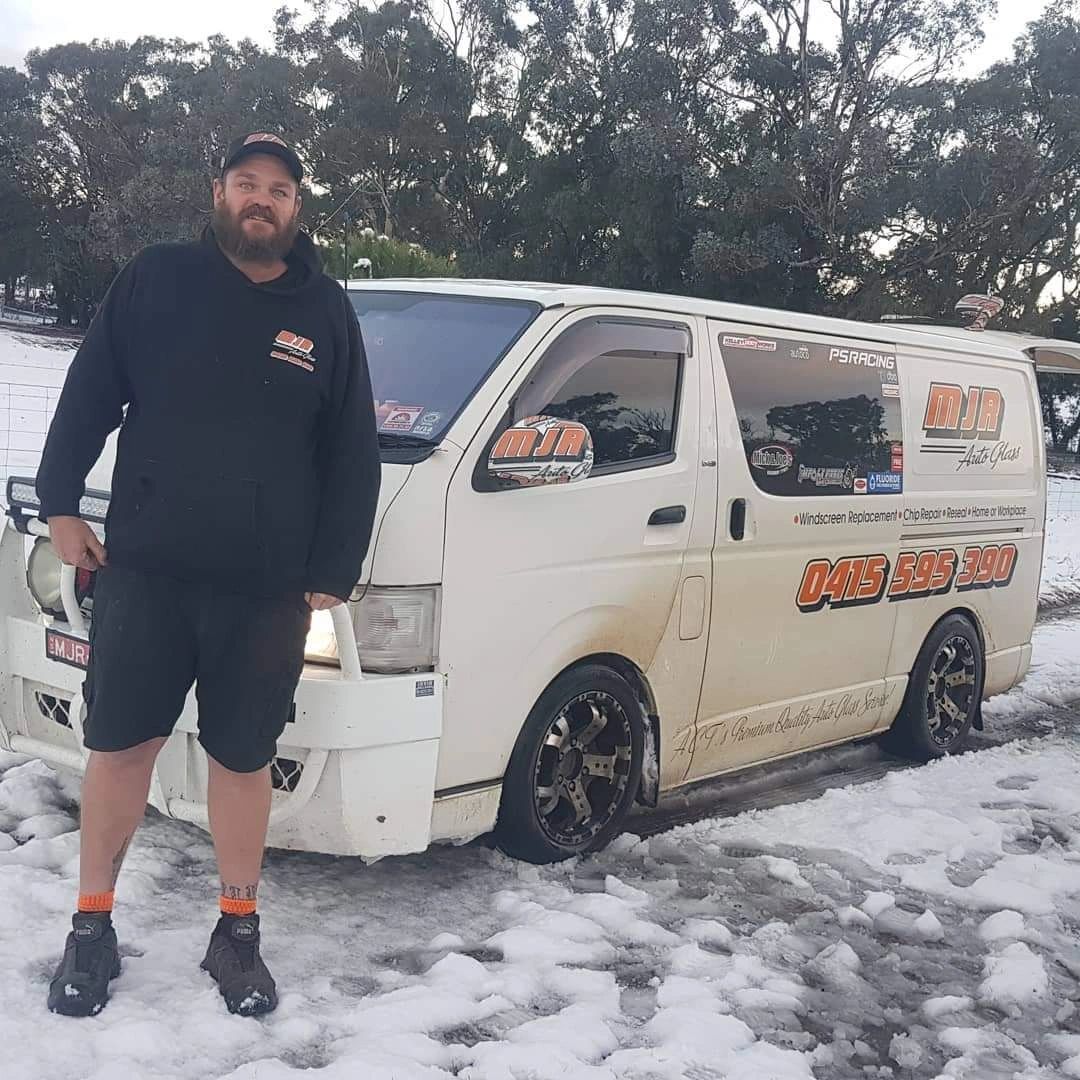 The MJR van found some snow!