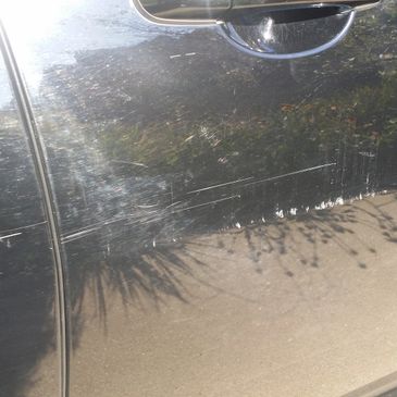 Scratched car body