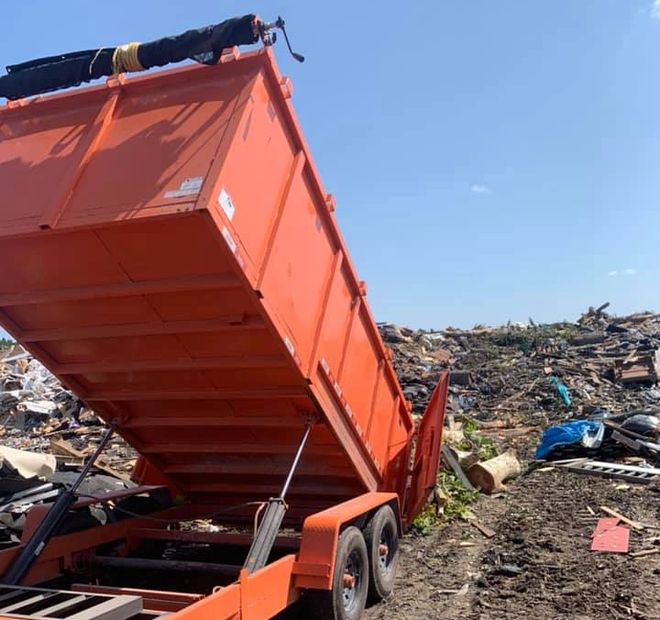 We offer dump trailer services for $250.00 per container for up to two tons for three days! Addition