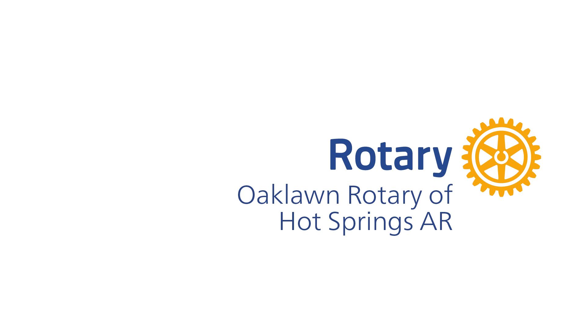 Logo of Oaklawn Rotary Club in Hot Springs, AR with a gear symbol.