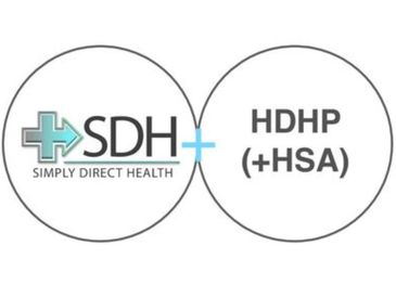 Graphic representing Simply Direct Health when combined with High Deductible Health Plan and HSA