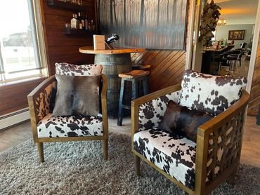 faux cow hyde chairs