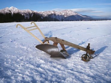 Restored plow used in the movie '
"The Homesman"