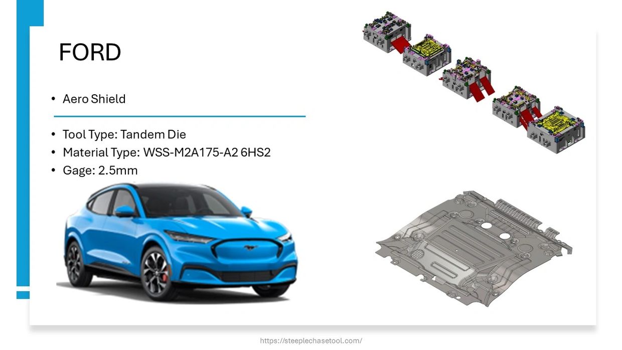 Ford Aero Shield with Tandem Die tool specifications.