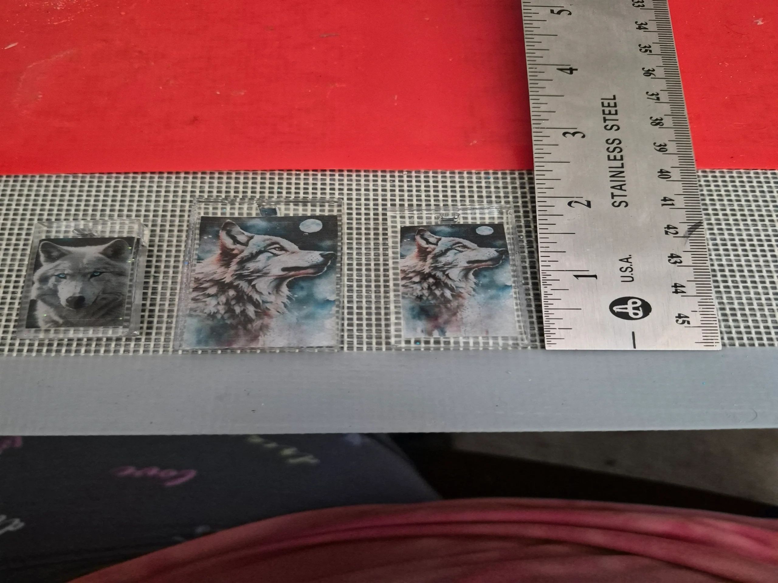 Wolf resin charms made for customer request.