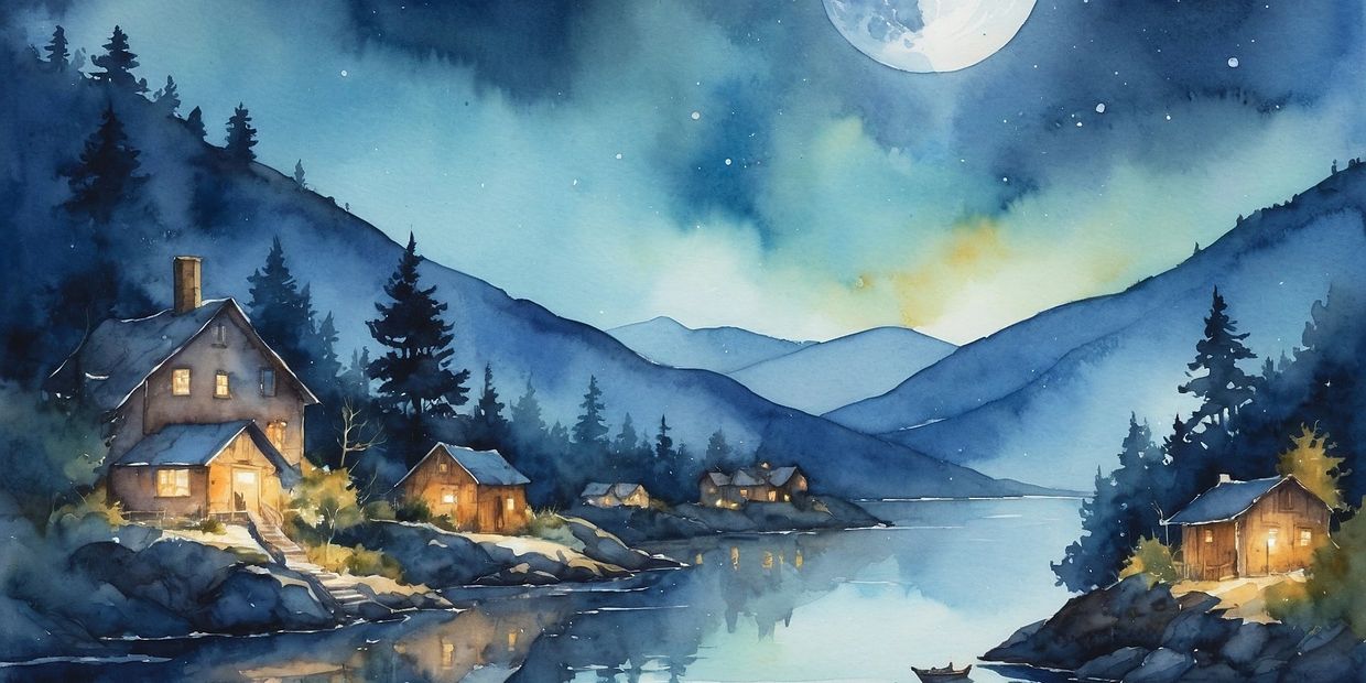 village by the moonlight