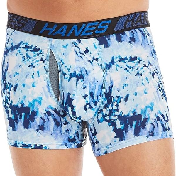 Man Wearing Hanes Men’s Total Support Pouch Boxer Brief