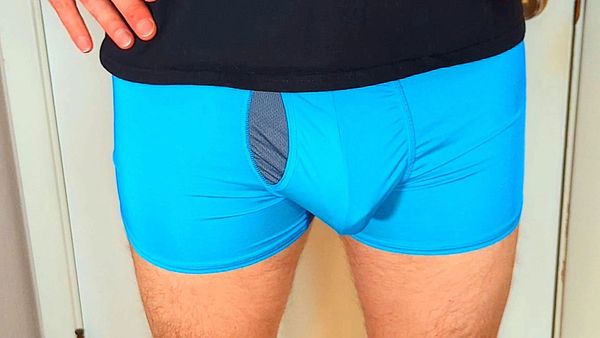 Man Wearing Hanes Men’s Total Support Pouch Boxer Brief