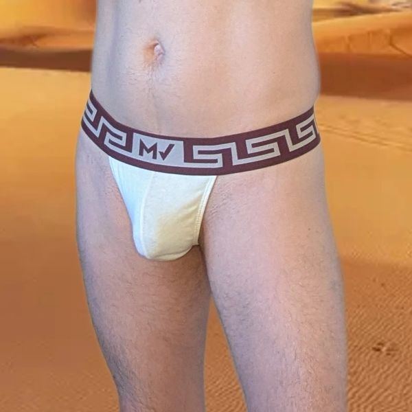 Man wearing MODUS VIVENDI Luxurious Linen & Cotton Thong