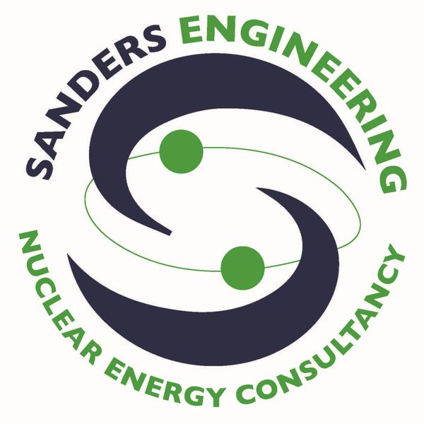 Logo of Sanders Engineering Nuclear Energy Consultancy with atomic orbit design.