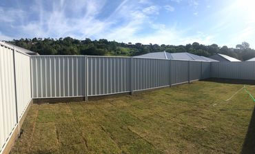 Level Bluescope Lysaght Colorbond with pine sleeper