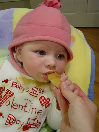 Baby eating with bottle