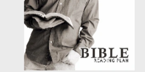 torso of a man reading the Bible with the text "Bible Reading Plan"