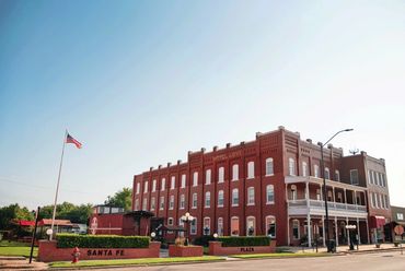 Love Hotel and Santa Fe Plaza on Historic Main Street Purcell