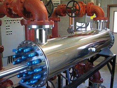 Chambered UV disinfection wastewater vessel.  Installed 2003 Donnellan UV Sunlight Systems