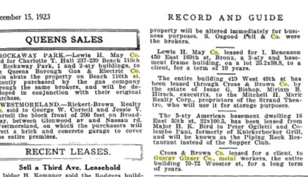 Gustav Glaser signs 1923 lease for Wooster Street factory.