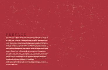 A red textured page with a detailed preface about a senior capstone film project.