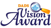 Dads Vision Award. Magnifying glass. Award-winning charity. The Gathering Place Brazoria County