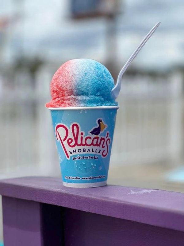 Red, white, and blue snoball