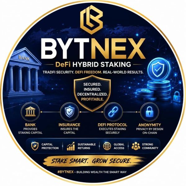 BytNex DeFi Hybrid Staking with security and anonymity features.