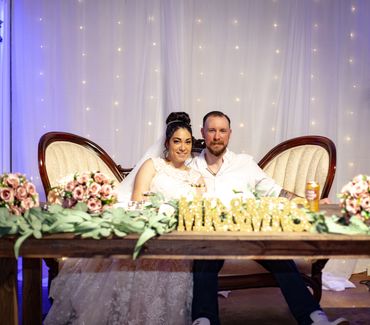 Our bride & groom's head table is lovely.