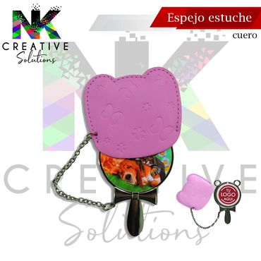 Espejo oso con estuche cuero