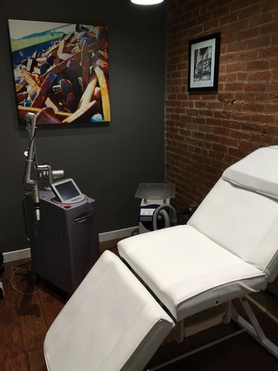 Laser treatment room. Point Blank Tattoo Removal. Laser tattoo removal St. Catharines Niagara