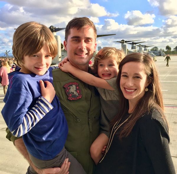 Deployment homecoming with Blake and family