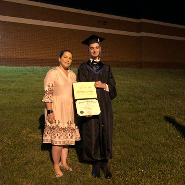 Jennifer Craig-Ford with her son at his High School graduation