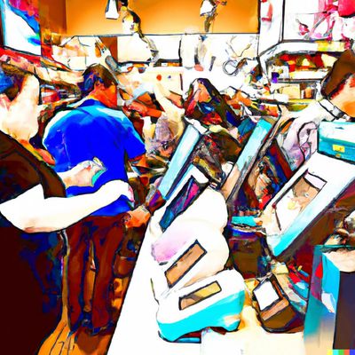 Busy retail store
