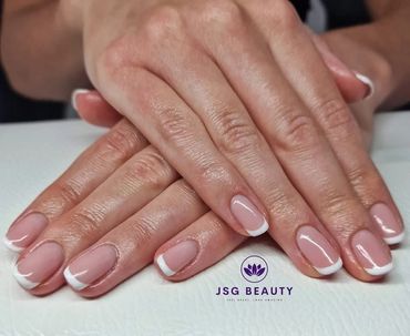 Classic French manicure - silver nail art