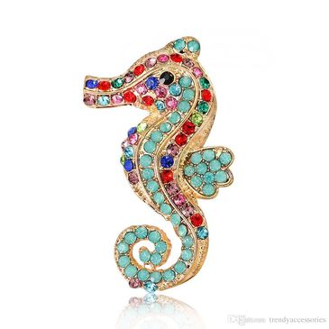 Gemstone and Gold Seahorse
