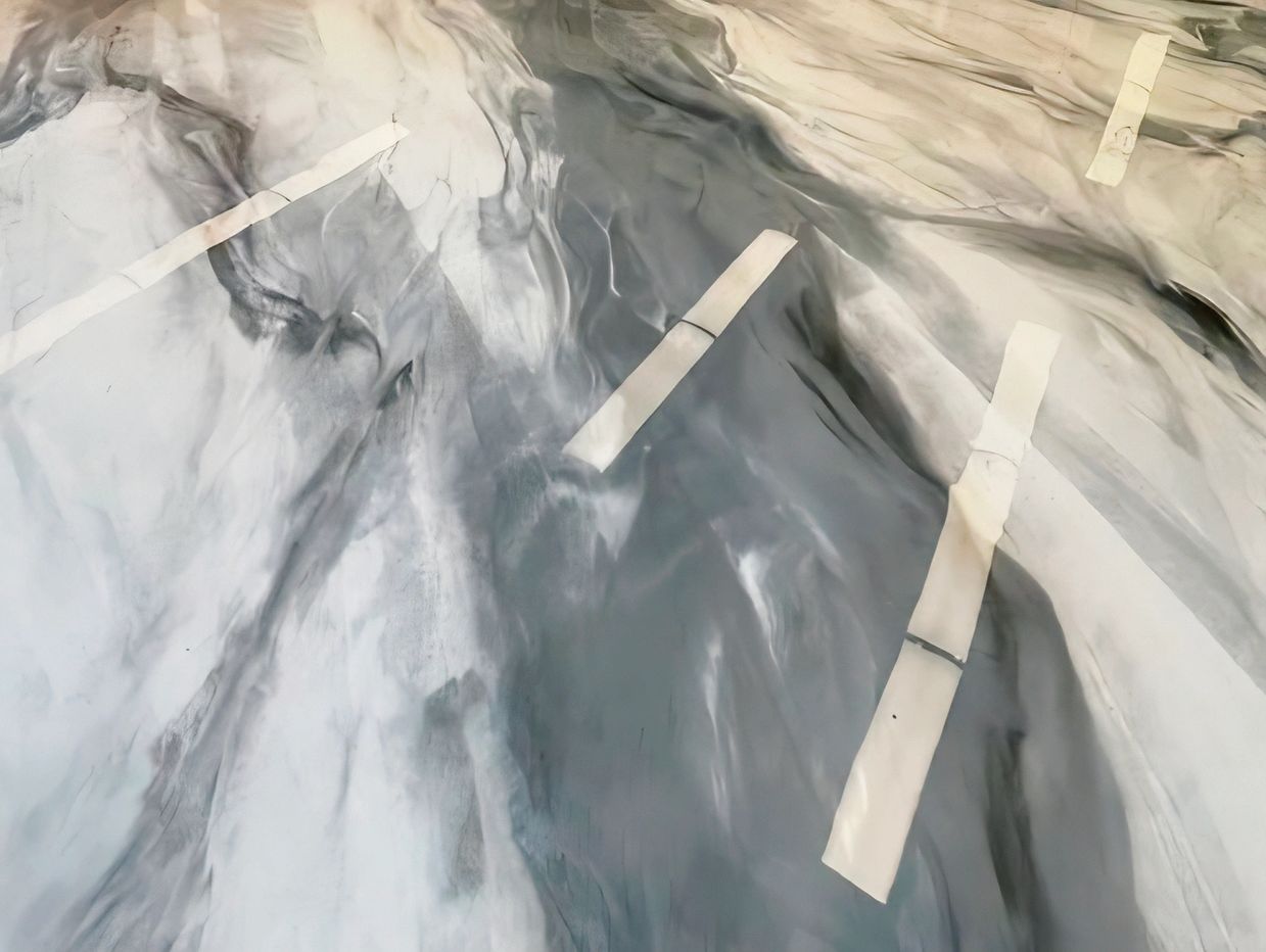 Metallic Epoxy garage floor with two accent custom colors