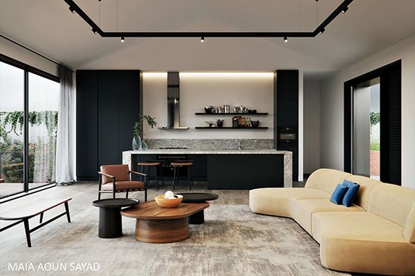Dubai  interior architecture modern architect designer desert villa cabin home living room