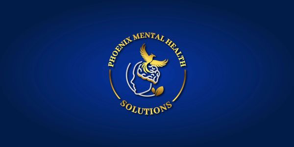 Phoenix Mental Health Solutions logo with a phoenix and brain illustration.
