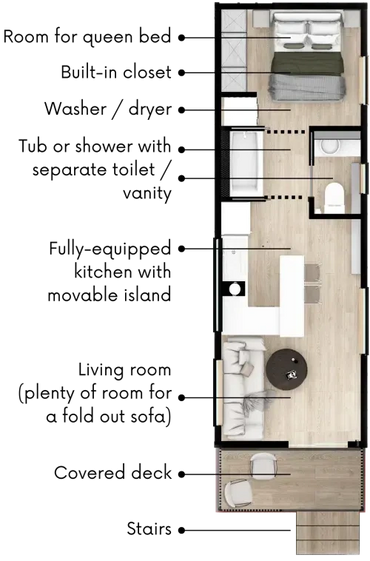 Lofted beds
Murphy beds
Tiny house decorating
Tiny house landscaping
Tiny house storage solutions