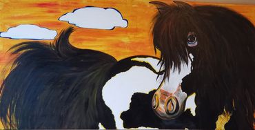 "NATIVE PONY"- 48" x 24" Acrylics on stretched Canvas-original $600.00