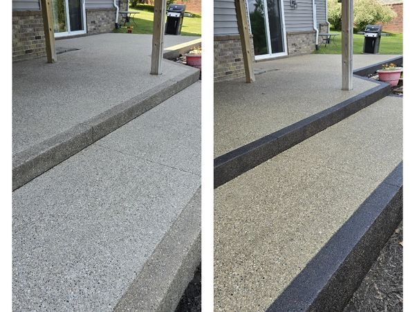 Brown border stained and sealed with high gloss sealer