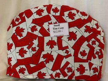 small tea cosy with Canada flags