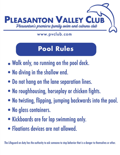 Swimming Rules and Regulations