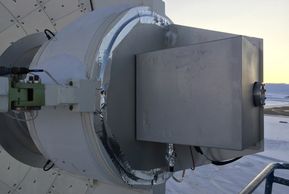 Holography reference receiver as mounted on the rear of secondary support assembly.