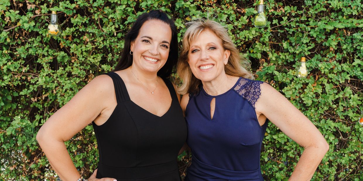 Speech therapists, and Co-Directors of Ridge Zeller Therapy JoAnn Ridge and Meghan Zeller, smiling.