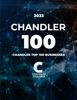 Blue background with text 2023 Chandler 100 Chandler Top 100 Businesses Chandler Chamber of Commerce