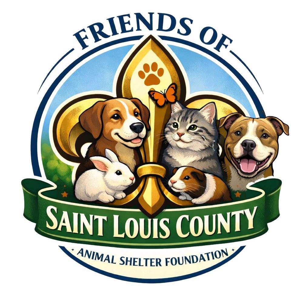 Logo of Friends of Saint Louis County Animal Shelter Foundation with various animals.