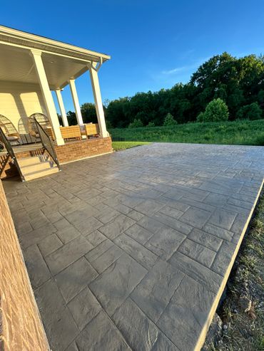 ashlar slate stamped patio
