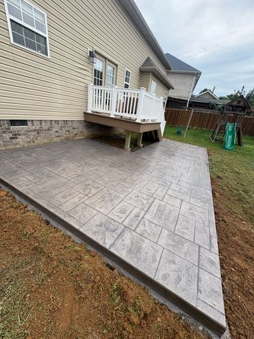 ashlar slate stamped patio