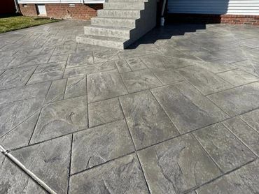 Ashler slate stamped patio