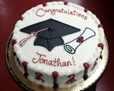 A graduation cake to congratulate Jonathan