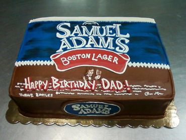 A picture of the Samuel Adams Boston lager cake 
