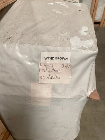 labeled pallet of roof shingles